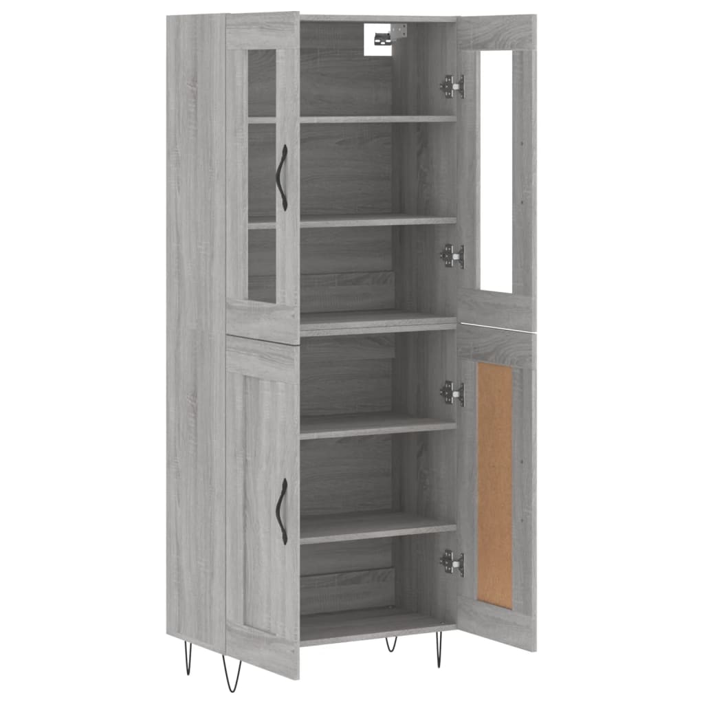 Highboard Grey Sonoma 69.5x34x180 cm Engineered Wood